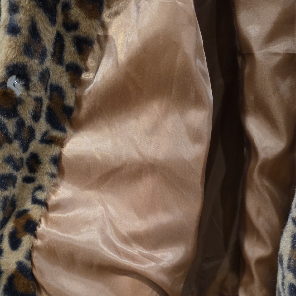 Fashion Brand Company Leopard Print Faux Fur Peacoat - Brown & Black - Picture 5 of 10